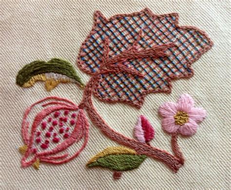 Jacobean Motif Worked By Vi Hunt Embroidery And Stitching Jacobean