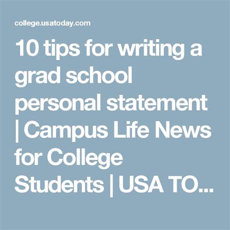 10 Tips For Writing A Grad School Personal Statement Grad School