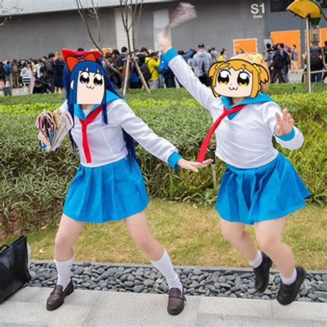 Japanese Anime Pop Team Epic Popuko Pipimi Cosplay Costume Sailor