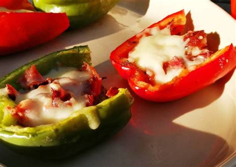 bacon and ham stuffed bell peppers recipe by faith s happy kitchen cookpad