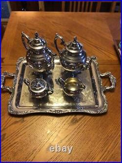 WM Rogers Silver Plate Tea Coffee Service Set Eagle And Star No 290