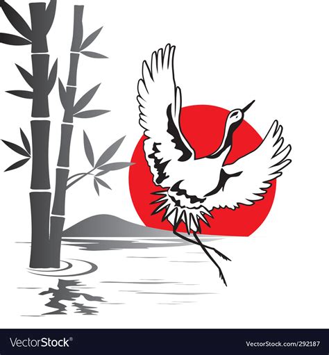 Japanese Crane Royalty Free Vector Image Vectorstock