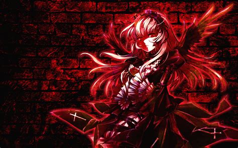 2736x1824 Resolution Red Haired Anime Girl With Wings Hd Wallpaper