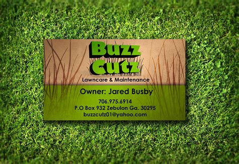 Not having insurance for your lawn care business could quickly put you out of business. Buzz Cutz Lawncare - Business Card on Behance