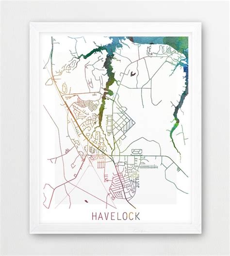 Havelock Urban Map Poster Havelock Street Print Watercolor