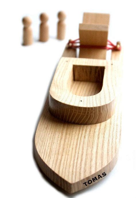 Personalized Wooden Toy Boat With Peg People Kids Wood Bath Etsy
