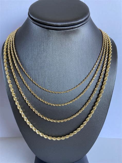 Rope Chains Gold Rope Chains 14k Rope Link Chains Thin Rope Etsy