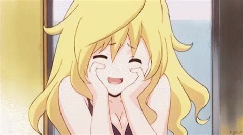Anime Happy Gif Anime Happy Blushing Discover Share Gifs