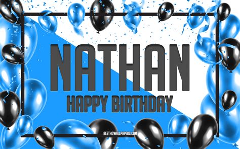 Download Wallpapers Happy Birthday Nathan Birthday Balloons Background