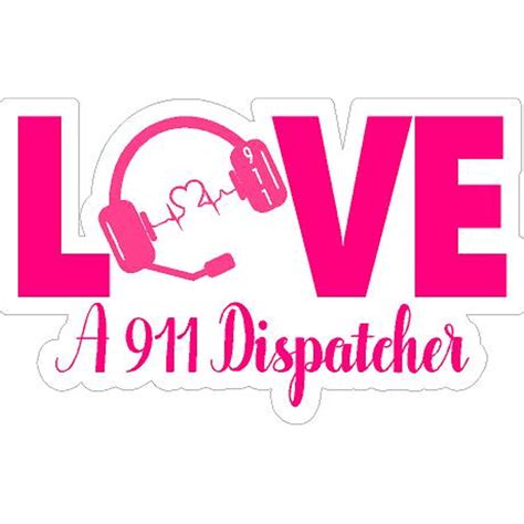 Love A 911 Dispatcher Pink Vinyl Sticker At Sticker Shoppe