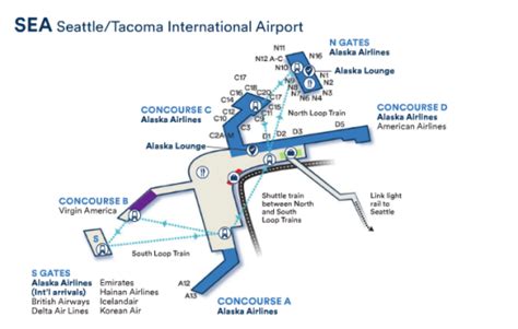 Seattle Airport Terminal Map Alaska Airlines Time Zones Map World