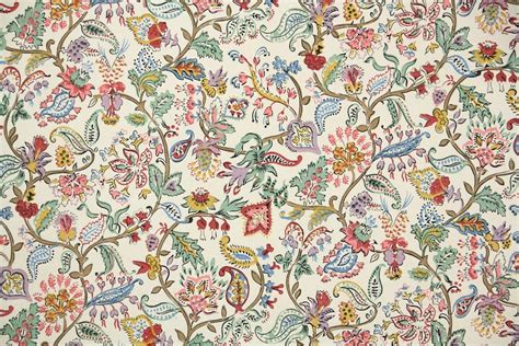 1900s Antique French Wallpaper French Floral Paisley