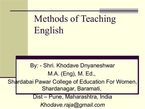 Methods Of Teaching English