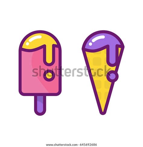 Cute Popsicle Ice Cream Ice Pop Stock Vector Royalty Free 645692686