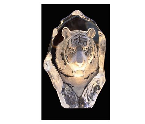 Tiger Crystal Sculpture By Mats Jonasson Maleras Sweden Etsy Canada
