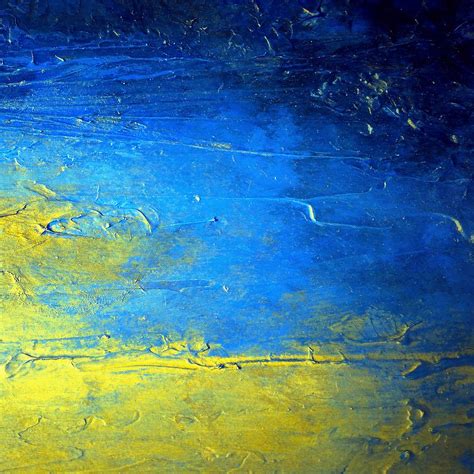 Abstract Blue And Yellow Diptych Sirius Ii Painting By Holly Anderson