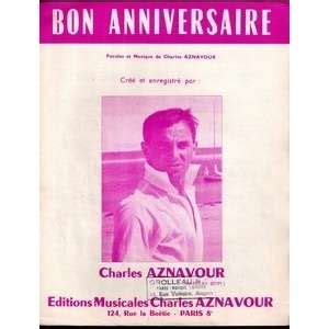 Bon Anniversaire De Charles Aznavour Partition Chez Golfdrouot Ref