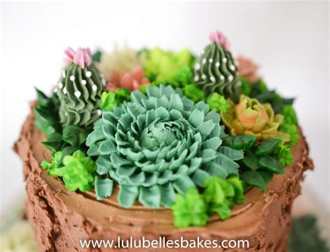 Piped Buttercream Succulents Birthday Cakes For Women Celebration Cakes Succulents Pastel