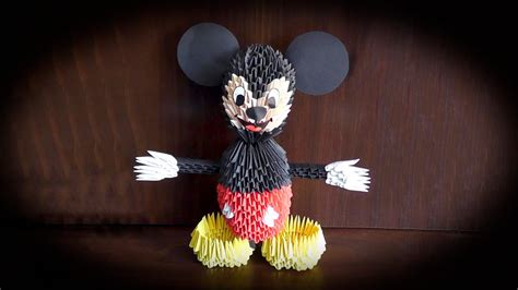 3d Origami Mickey Mouse Tutorial Youtube