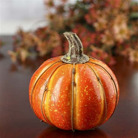Artificial Pumpkin With Twig Accents Holidays Thanksgiving