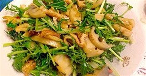 Macrobiotic Kimpira Stir Fry Salad With Mizuna And Lotus Root Recipe