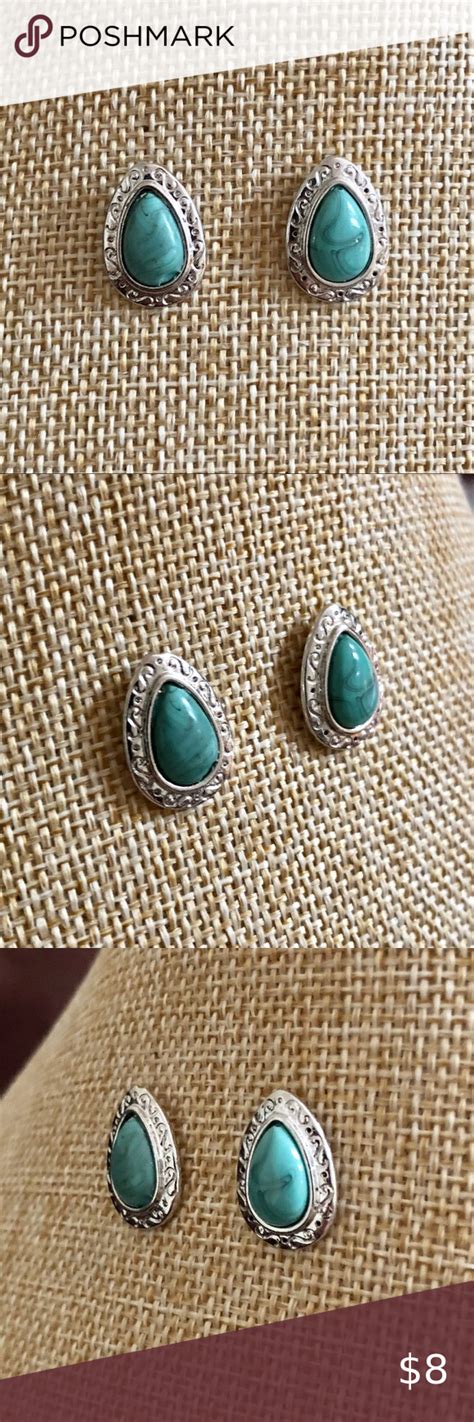 5 For 15 Silver And Green Turquoise Earrings Turquoise Earrings