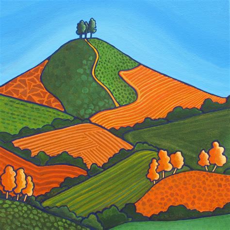 Orange Patterns Of Colmers Hill Hilary Buckley Dorset Artist