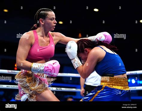 Skye Nicolson Left And Linda Laura Lecca In The Feather Weight Bout