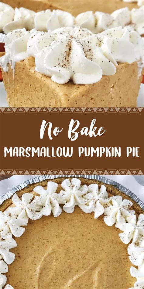 No Bake Marshmallow Pumpkin Pie 3 Seconds
