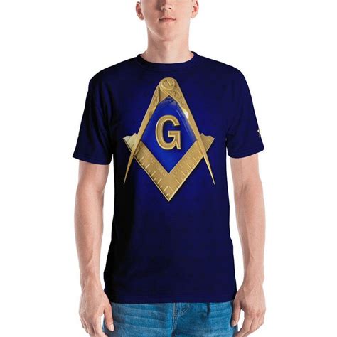 Premium Masonic Shirt Gold Blue Freemason Square And Compass Etsy
