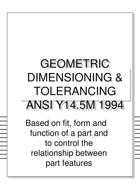 Ppt Geometric Dimensioning And Tolerancing Ansi Y145m 1994 Powerpoint