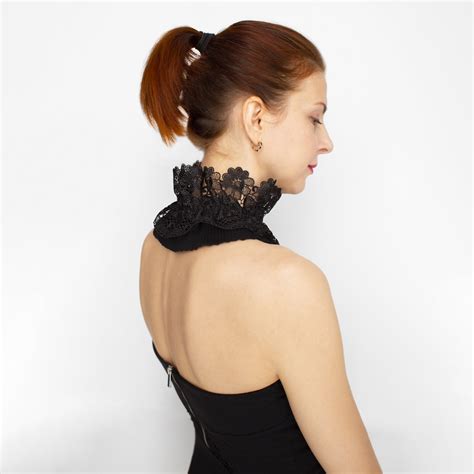 Removable Black Lace Collar For Women Detachable Frill Collar Etsy