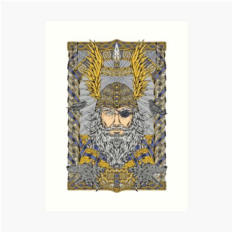 Odin Five Colors Art Print By Firebrander Redbubble