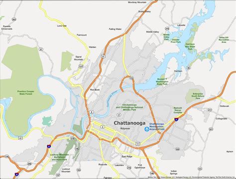 Map Of Chattanooga Tennessee Gis Geography