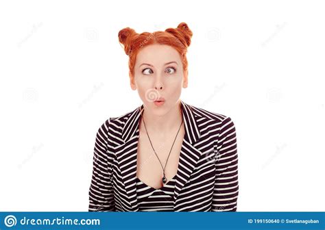 Woman Going Crazy Shocked With Crossed Eyes Stock Photo Image Of