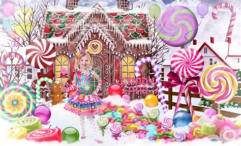Christmas Digital Backdrop Background Candyland Sweets Candy Etsy