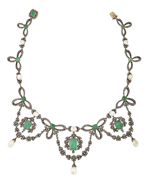 Late 19th Century Emerald And Diamond Tiara Necklace Christies