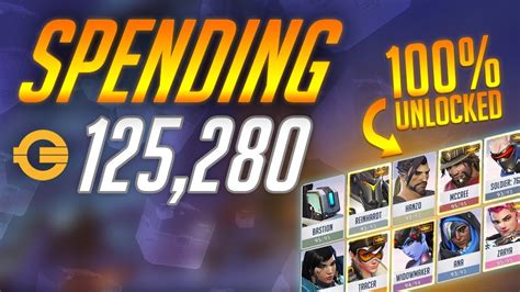 Spending 125000 Coins In Overwatch 100 Skinsemotes Unlocked