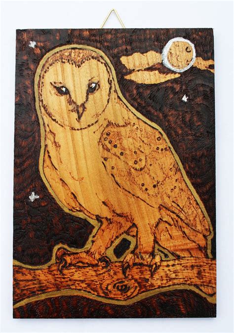 Pyrography Barn Owl Wall Tile By Bumblebeefairy On Deviantart Owl
