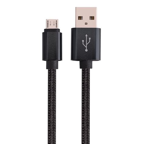 Micro Usb To Usb Braided Data Charging Cable 6 Feet Black