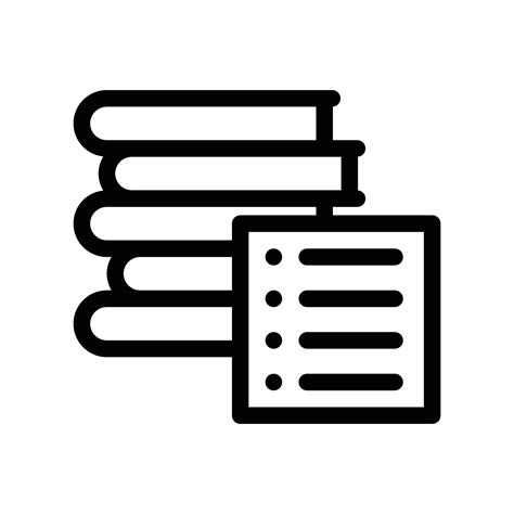 Reading List Icon With Books And Note In Black Outline Style 12268928