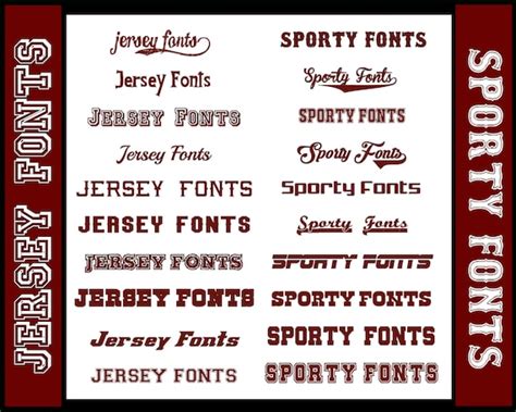 Jersey And Sports Font Pack 20 Different Fonts With 35 Etsy