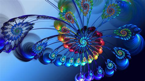 Blue Fractal Flowers Art Hd Abstract Wallpapers Hd Wallpapers Id 56139