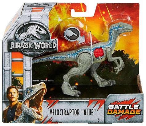 Jurassic World Fallen Kingdom Battle Damage Velociraptor Blue Exclusive 5 Action Figure Mattel