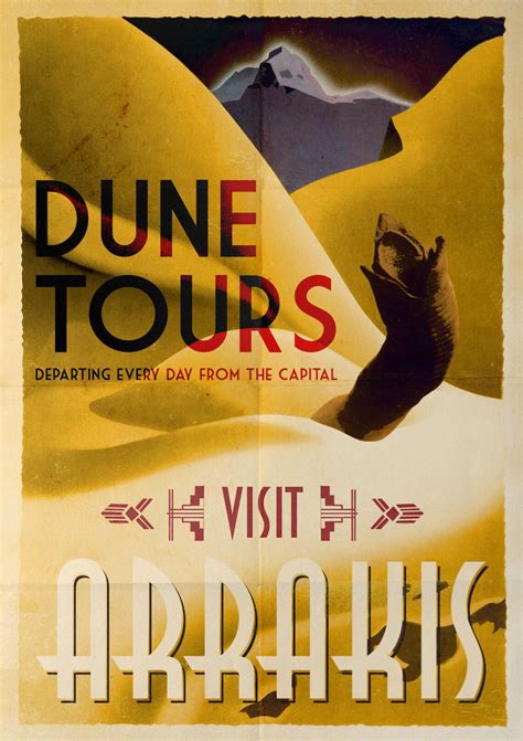 Dune Tours Retro Style Visit Arrakis Sand Worm Vintage A1 A2 Etsy