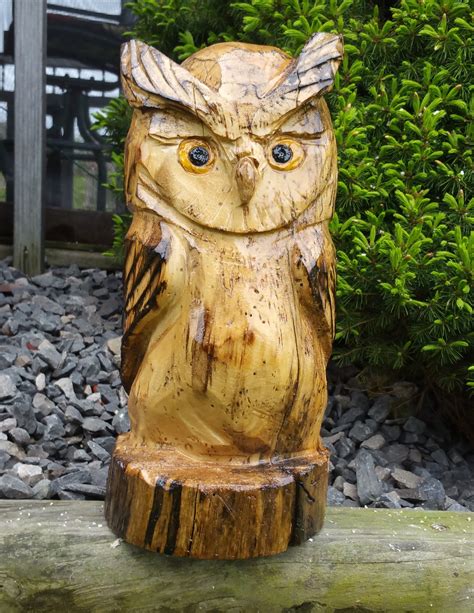 Owl Carving Chainsaw Carving Chainsaw Art Wood Carving Statues
