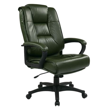 Work Smart Green Leather Executive Office Chair Ex5162 G16 The Home Depot