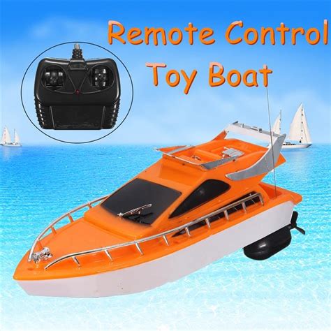 Jimitu Mini Rc Boats Orange Plastic Electric Remote Control Speedboat