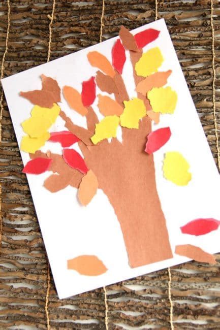 Torn Paper Autumn Tree Craft For Kids Hands On As We Grow