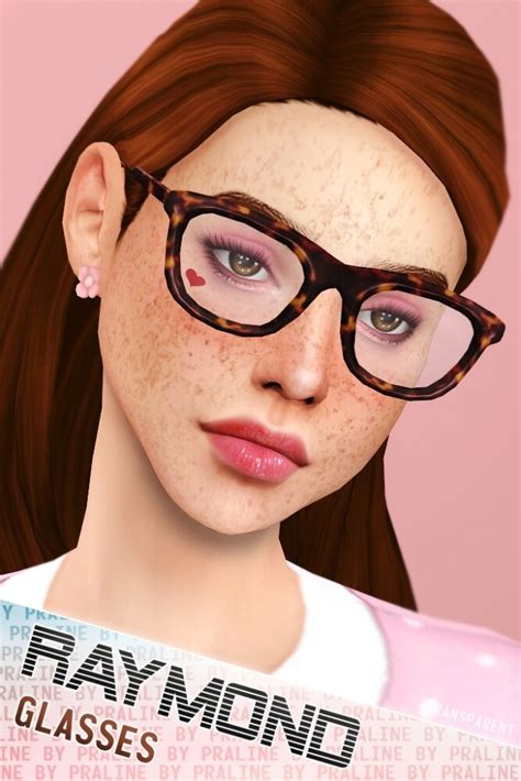 Raymond Glasses Solid Transparent At Praline Sims Sims 4 Updates